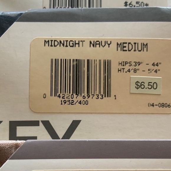 5PK Jockey For Her Control Top Pantyhose Size Medium Navy Taupe Beige NOS USA - Picture 5 of 7